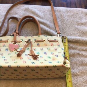 Dooney & Bourke Cream Multicolor Logo Shoulder Bag